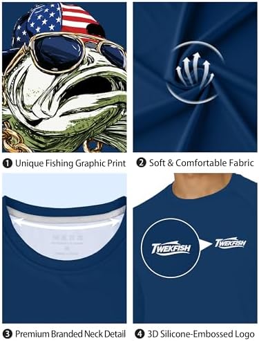 Men's UPF 50+ Sun Fishing Shirt, Long Sleeve UV Protection Tee, Quick Dry Rash Guard for Outdoor Swim Hiking - Image 5