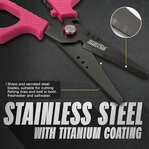 Beyond Fishing 6.5" Pro Fishing Shears Dual Serrated Blades, Fishing Braided Line Scissors with Titanium Coating, Non-Slip Grip & Multifunction Tool, Includes Hard Molded Locking Sheath - Image 4