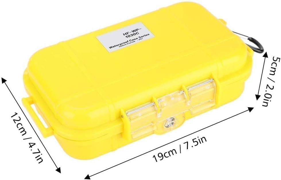 Outdoor Small Water Dry Container,Yellow Water Proof Case Box, ABS Hard Shell Wet Dry Box with Removable Pad for Fishing Tackle,Camping Organization(7.5 * 4.7 * 2.0in) - Image 2