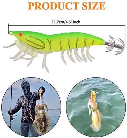Luminous Squid Jigs Fishing Squid Lure Wooden Squid Bait Fishing Lure Octopus Lure with The Glow Legs for Saltwater Fishing - 8PCS/Bag - Image 3