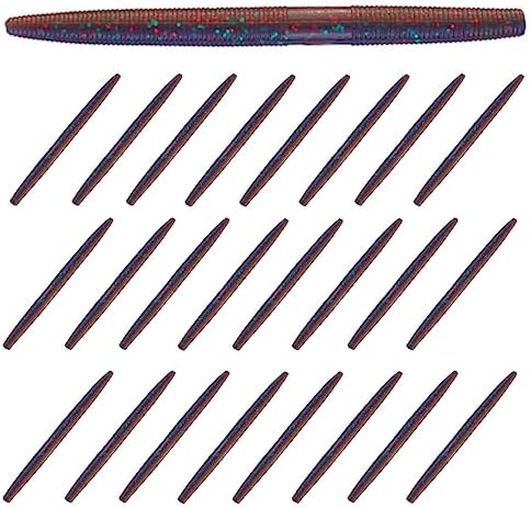 Reaction Tackle Wacky Worms, 5.5 Inch Salt Impregnated Soft Plastic Stick Bait Bass Fishing Lures for Finesse, Wacky, Neko, Texas and Carolina Rigs, 24 Pack by ReactionTackle
