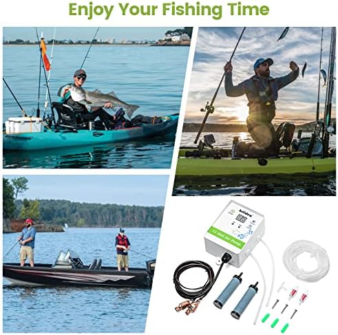 Aerator for Bait Bucket, Briidea 12 Volt Livewell Aerator Pump System with Timing Cycle Function, Dual Outlet, Designed for Use in Fresh and Salt Water to Keep Your Bait Fish Alive - Image 7
