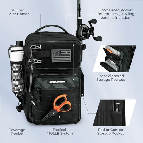 KastKing Blowbak Fishing Sling Bag, Fishing Backpack with Rod Holder - Image 3