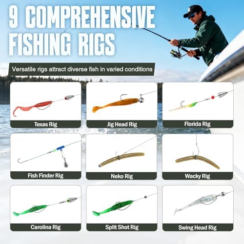 TOPFORT 187/343pcs Fishing Accessories Kit, Organized Fishing Tackle Box with Tackle Included, Fishing Hooks, Fishing Weights Sinkers, Fishing Gear and Equipment, Fishing Gift for Men - Image 6