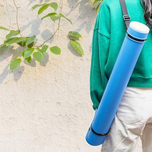 2-Pack Extendable Poster Tubes Expand from 24.5” to 40” with Shoulder Strap | Carry Documents, Blueprints, Drawings and Art | Blue and Yellow Portable Durable Round Storage Cases with Lids and Labels - Image 6
