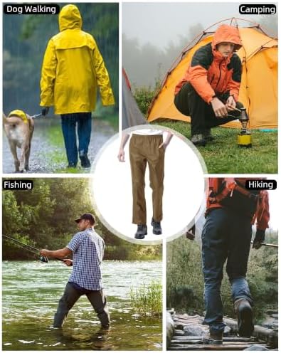 iCreek Men's Rain Pants Waterproof Breathable Lightweight Rain Over Pants - Image 6