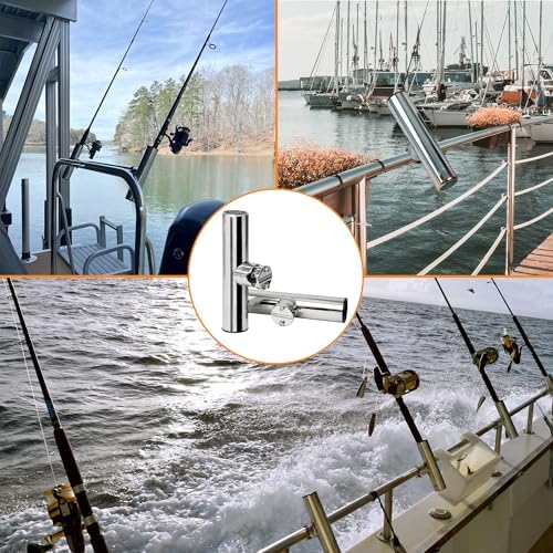2 Pack Fishing Rod Holders for Boat Rail Mount, Stainless Steel Clamp on Rod Holder for Marine Boat, Fishing Boat, Pontoon, Jon Boat - Image 6