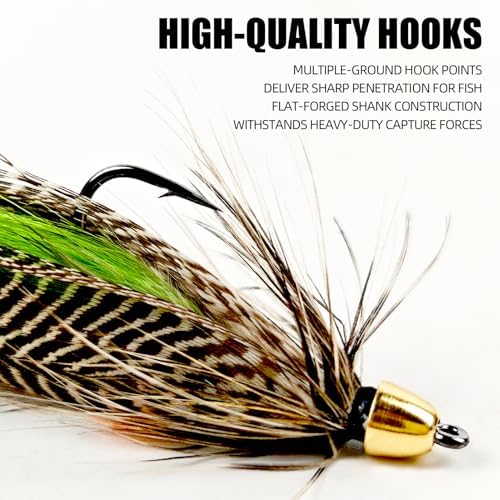 Fly Fishing Flies Kit Hand-Tied Dry Wet Flies Nymphs Streamers Assortment with Fly Box - Image 5