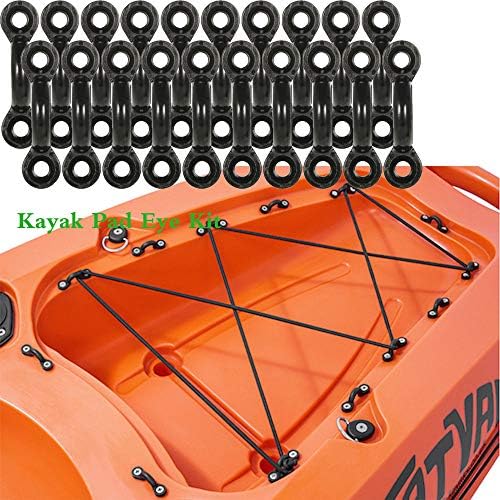 Kayak Pad Eye Kit, 10PCS Nylon Bungee Deck Loops Tie Down Pad Eye with 20 Screws for Boat Kayak Deck Rigging Kit - Image 5