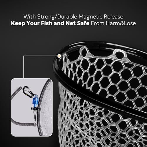 SF Fly Fishing Landing Net Soft Rubber Mesh Trout Net Catch and Release Net - Image 4