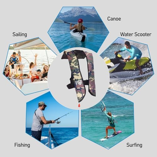 Manual Inflatable Life Jacket for Adults| Supports up to 330 lbs - Image 6