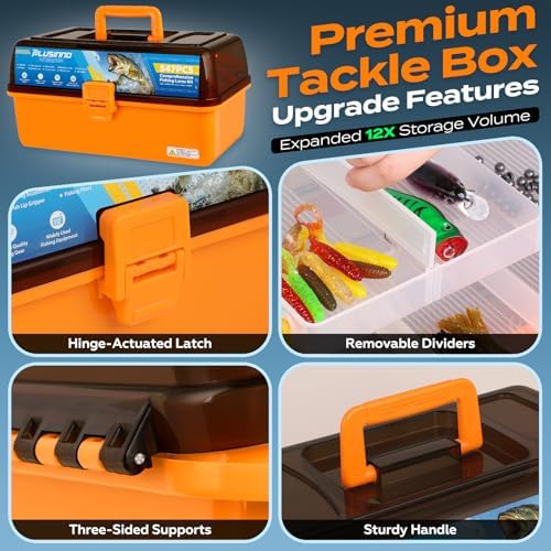 PLUSINNO Fishing Tackle Kit, Large 12X Spacious 4-Layer Tackle Box, 547 Pcs - Image 4