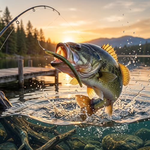 Vinsot 200 Pack Soft Plastic Bass Fishing Lures 5" - Image 2