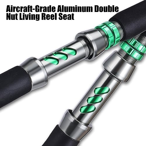 Sougayilang Catfish & Saltwater Surf Combo – 2-Piece Medium Heavy Casting Rod with Conventional Reel, 6+1 Bearings, Aluminum Uplock Seat for Catfish, Salmon, Striper, Bluefish(7'/7'6''/8') - Image 3