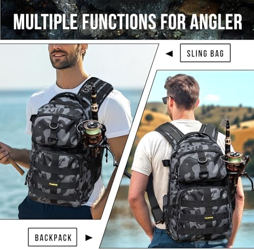 PLUSINNO Fishing Backpack with Tackle Box Fishing Gear Kit Tackle Bag - Image 6