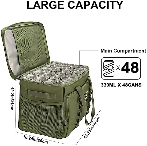 48 Can Insulated Soft Sided Collapsible Cooler Bag Ice Chest - Image 2