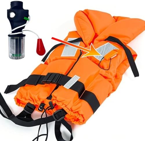 Automatic Inflator Device with 3 PCS Safety Clasps for Inflatable Life Jacket, Suitable for Cartridge Cylinder with 1/2 Inch Thread Life Vest Life Saving Belt - Image 5