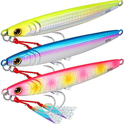 TRUSCEND Metal Fishing Jigs Lures with Hand-Polished, Colorfully Reflective Lead Fishing Spoons Glow Hard Swimbaits for Bass, Walleye, Trout, Salmon, Freshwater & Saltwater Fishing Gear Gifts for Men by TRUSCEND