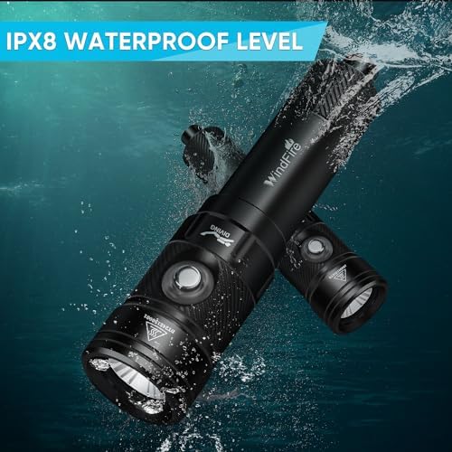 WINDFIRE DF180 Dive Light Rechargeable High Lumen Scuba Diving Flashlight - Image 5
