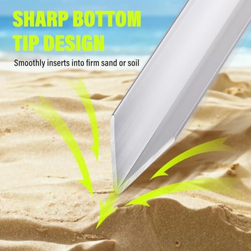 Dr.Fish Sand Spikes PVC Aluminum Surf Fishing Rod Holder, Beach Fishing Rod Holder, Portable Pole Holder Saltwater & Freshwater Shore Use River Bank - Image 4