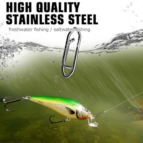 AMYSPORTS High Strength Fishing Snap Saltwater Stainless Connector Snaps Swivels Tackle Steel Power Fishing Clip Lure Quick Change Black Nickel - Image 4