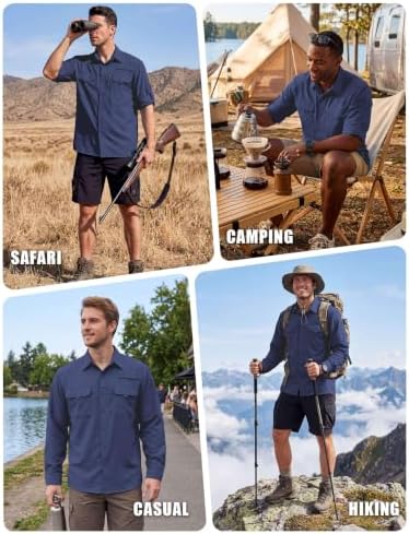 WULFUL Men's Sun Protection Fishing Shirts UPF 50+ Lightweight Quick Dry Cooling Long Sleeve Shirts for Work Hiking Safari - Image 2