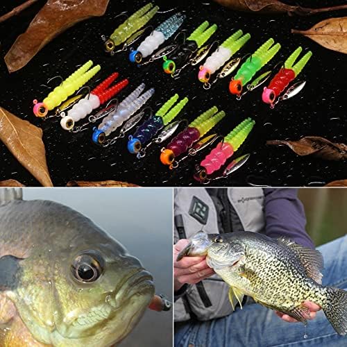 Crappie Jigs and Lures Kit -135 & 40 Piece Set with Plastics, Jig Heads, Split-Tail Grub Baits - Perfect for Crappie Fishing, Panfish Lures - Image 6
