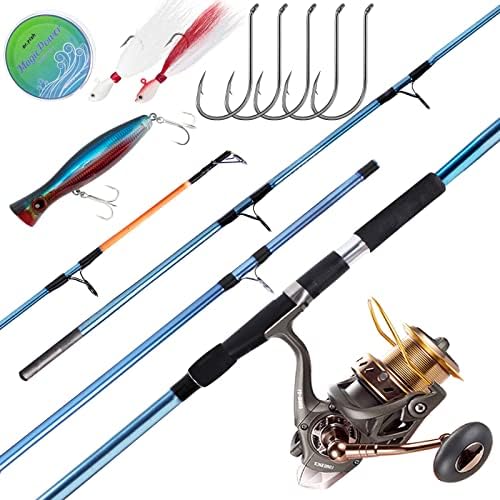 Dr.Fish Surf Fishing Rod and Reel Combos Saltwater Fishing Gear Set 12ft Surf Rod 10000 Reel Offshore Inshore Casting Pole Beach Casting Spinning Pole Kit Equipment Set Striper Pompano Flounder by DrFish