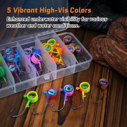 FishTrip Crappie Jig Heads, 25/40Pcs Fishing Jig Hooks for Crappie Bass - Image 3