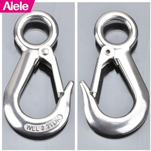 Alele 2Pack Grab Hooks, Slip Hooks,Stainless Steel Lifting Hook Rigging Accessory (Grab Hooks 200Kg 2p) - Image 3