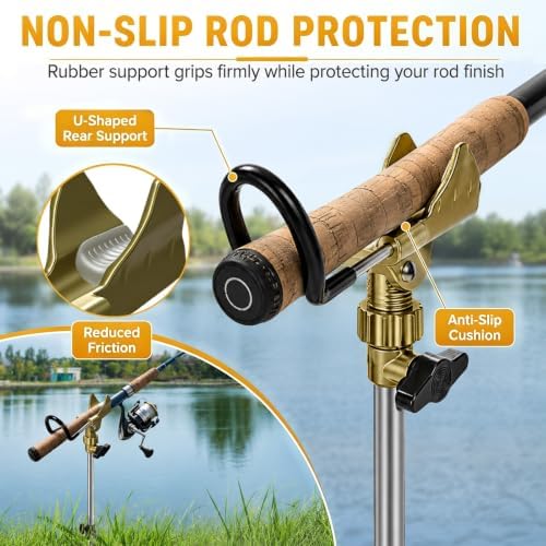 Fishing Rod Holder for Ground 2 Pack,Height Adjustable 22.4-34.3in,360 Degree Adjustable Easy Folder Rod Holder for Ground (Rod Holder -01) - Image 5