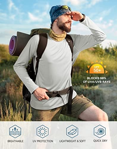Roadbox Men's UPF 50+ UV Sun Protection Shirts, Long Sleeve Swim Rash Guard - Image 3