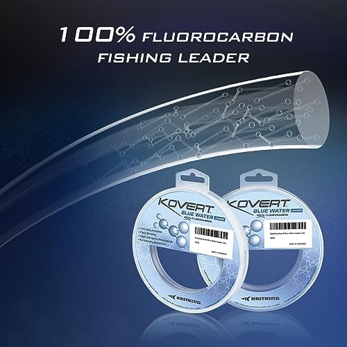 KastKing Kovert Blue Water 100% Fluorocarbon Leader Line, Saltwater Fishing - Image 2