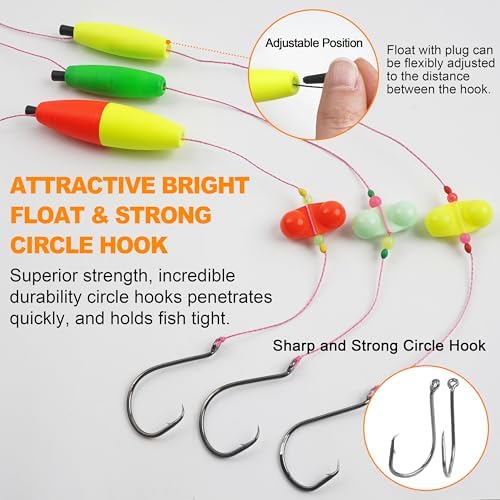 SILANON Catfish Rig Tackle Making Kit, Catfishing Tackle Accessories with Catfish Floats Catfish Hooks Swivels Fishing Rattles Bells Beads Bobber Stoppers Catfishing Gear Equipment - Image 4