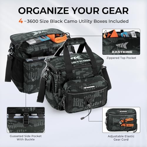 KastKing BaitSpace Tackle Bag with Removable Bait Binder, 4 Tackle Boxes - Image 5