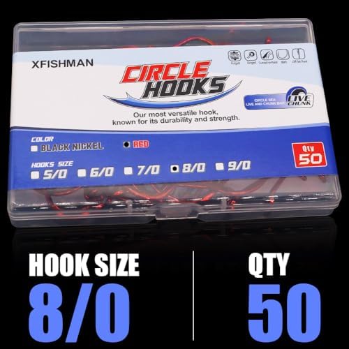 XFISHMAN Circle Hooks - Octopus Hooks Saltwater - 50 Pack #1 12/0 - Image 7