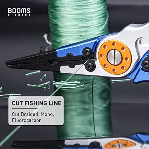 Booms Fishing X1 Aluminum Fishing Pliers Saltwater, Surf Fishing Tackle Kit, Fishing Multitool Hook Remover Braided Fishing Line Cutting and Split Ring with Coiled Lanyard and Sheath - Image 4