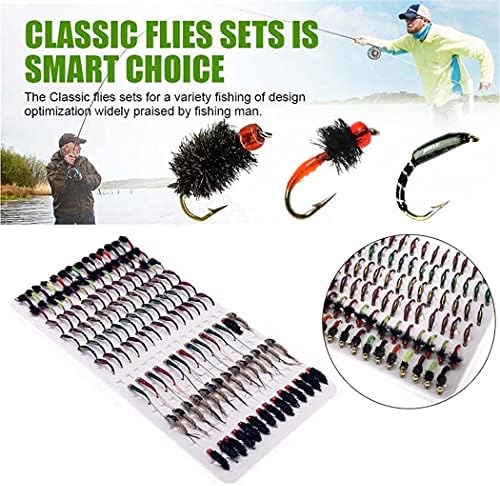 OutdoorFishing Fly Fishing Flies Kit Fly Assortment Trout Bass Fishing with Fly Box, 33/48/72/100/114/148pcs with Dry/Wet Flies, Nymphs, Streamers, Popper - Image 4