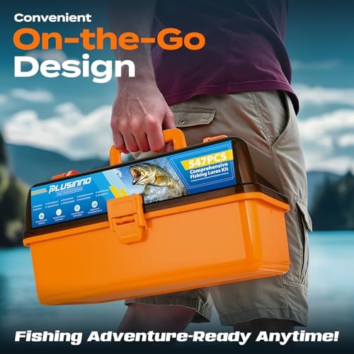 PLUSINNO Fishing Tackle Kit, Large 12X Spacious 4-Layer Tackle Box, 547 Pcs - Image 2
