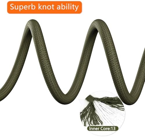 X XBEN Outdoor Climbing Rope 10M(32ft) 20M(64ft) 30M(96ft) 50M(160ft) 70M(230ft) 152M(500FT) 352M(1000FT) Static Rock Climbing Rope for Escape Rope Ice Climbing Equipment Fire Rescue Parachute - Image 4