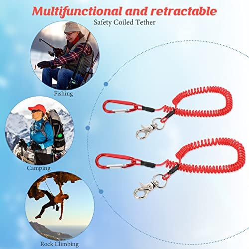 Woanger Coiled Lanyard for Tools Steel Wire Retractable,Red - Image 5