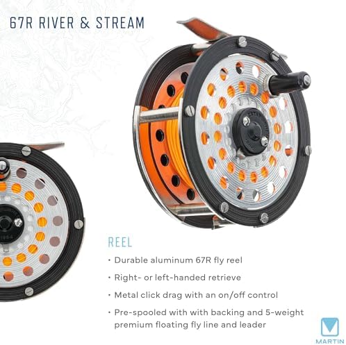 Martin 67R River/Stream Fly Reel and Fishing Rod Combo Kit, 4/5-Weight - Image 5