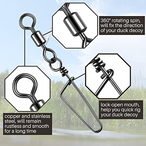 Hotop Decoy Crimp Swivel Snap Set Decoy Line Cord Crimps - Image 5