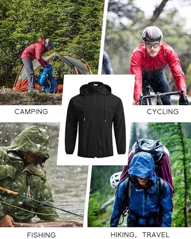 COOFANDY Men's Light Rain Jacket Packable Waterproof Raincoat Windbreaker - Image 6