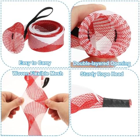 PATIKIL Rod Sock, Fishing Rod Sleeve Cover Braided Mesh Pole Protector Gloves Fishing Tools Pointed End for Spinning Fishing Rod Fly Rod Ice Rod Casting Rod - Image 3