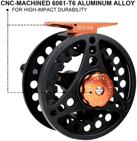 M MAXIMUMCATCH Maxcatch ECO Large Arbor Fly Fishing Reel (3/4wt 5/6wt 7/8wt) and Pre-Loaded Fly Reel with Line Combo - Image 3