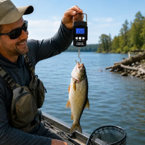 Digital Fishing Scale, 110lb Portable Fish Scale, Hanging Luggage Scale - Image 2