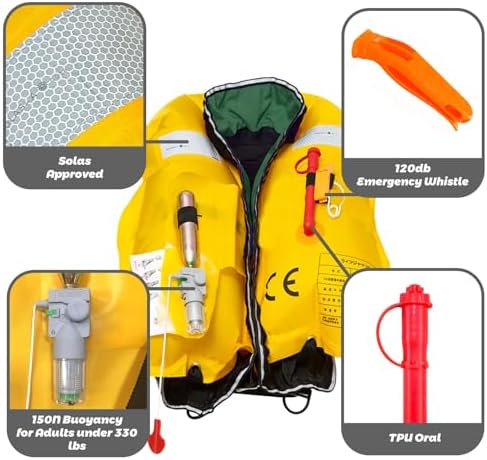 Automatic Inflatable Life Jackets for Women,Life Vest for Adults,Preserver PFD for Women,Supports Weight up to 330 pounds - Image 2