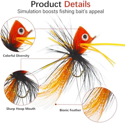 Fly Fishing Poppers Dry Flies Topwater Lures Bass Trout Kit Pro XL - Image 3