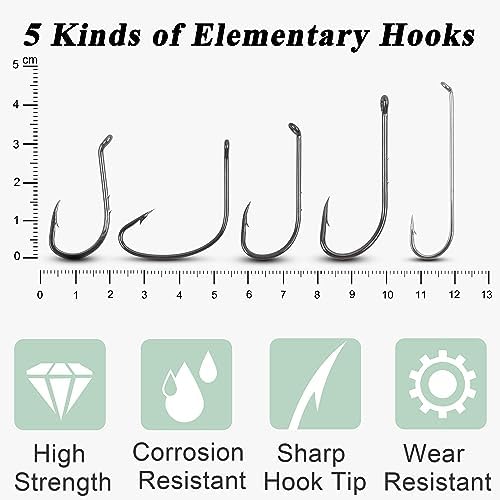 Fishing Hooks Bobbers Tackle Kit, 250pcs Basic Fishing Tackle Box Included Octopus Circle Hooks Baitholder Hooks Fishing Bobbers Weights Starter Kit for Panfish Catfish Freshwater Fishing - Image 4